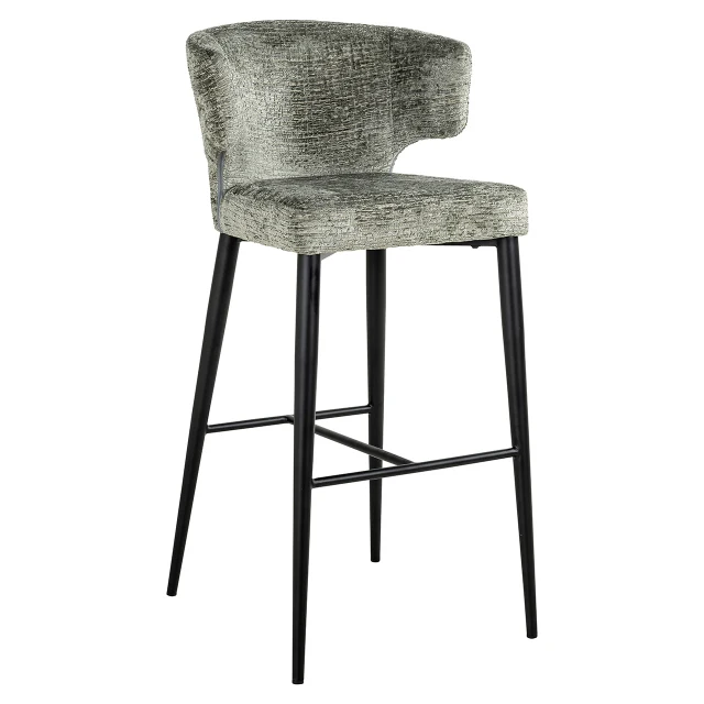 Barstuhl grün, Barstuhl schwarze Stuhlbeine, Sitzhöhe 76 cm
