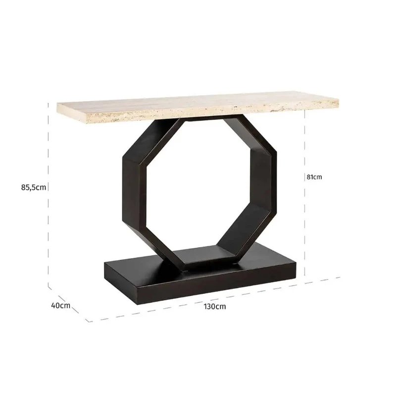 Konsole Travertinstein, Konsolentisch Travertin, Wandtusch Travertinstein, Breite 130 cm