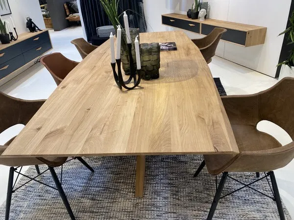 Esstisch massiv Eiche, Tisch Gestell aus Massivholz, Tisch Eiche massiv, Maße 220 x 105 cm