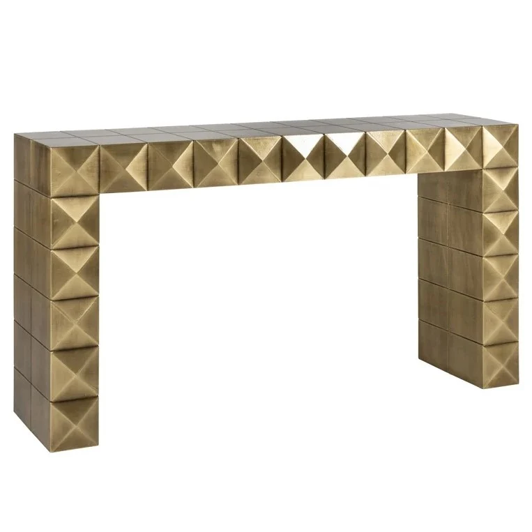 Konsole Bronze-Gold, Wandtisch Gold, Ablagetisch Gold, Breite 137 cm