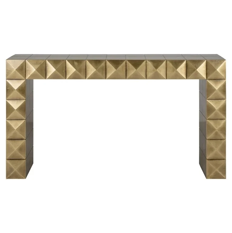 Konsole Bronze-Gold, Wandtisch Gold, Ablagetisch Gold, Breite 137 cm