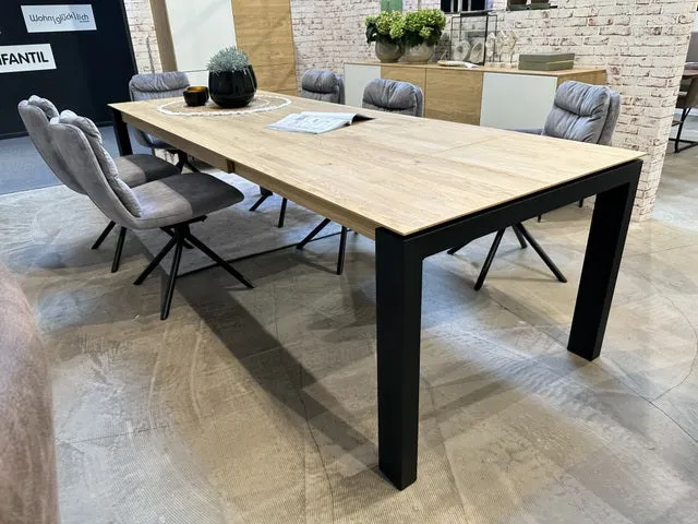 Tisch ausziehbar Eiche, Esstisch ausziehbar Eiche massiv, ausziehbarer Tisch Landhausstil, Länge 200-314 cm