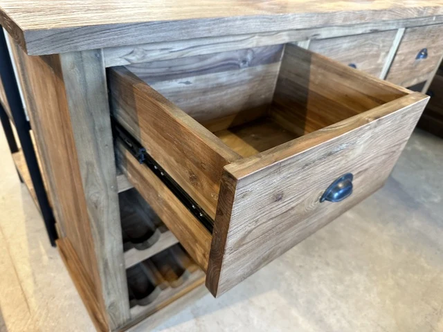 Sideboard Weinschrank Massivholz, Weinregal-Weinschrank, Breite 160 cm