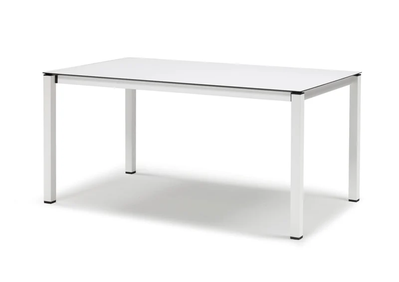 Gartentisch weiß, Gartentisch ausziehbar, Esstisch weiß ausziehbar, Breite 160-210 cm