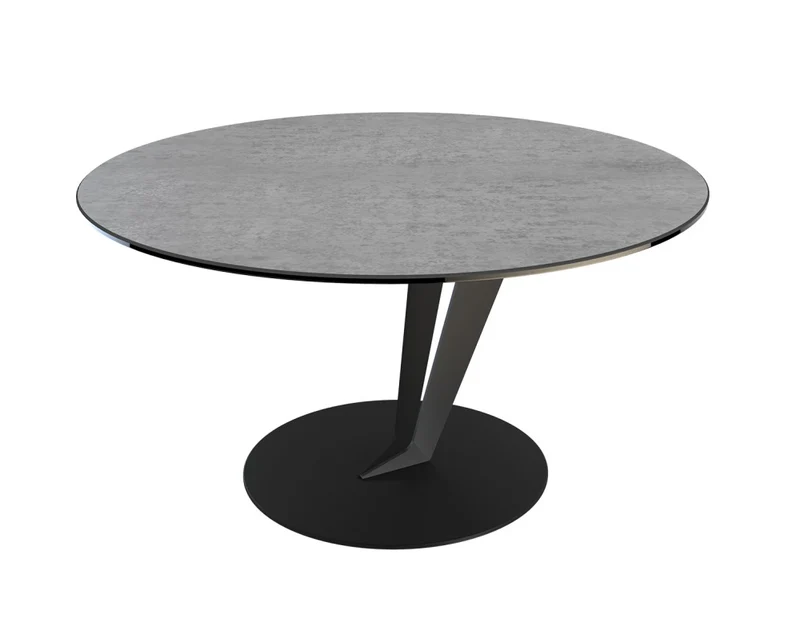 Couchtisch grau rund Keramik-Tischplatte, runder Couchtisch Keramik Tischplatte, Tisch rund, Durchmesser 75 cm