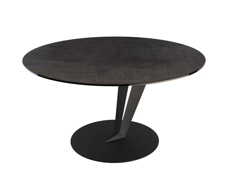 Couchtisch Rost-braun rund Keramik-Tischplatte, runder Couchtisch Keramik Tischplatte, Tisch Farbe Rost Tischplatte rund, Durchmesser 75 cm
