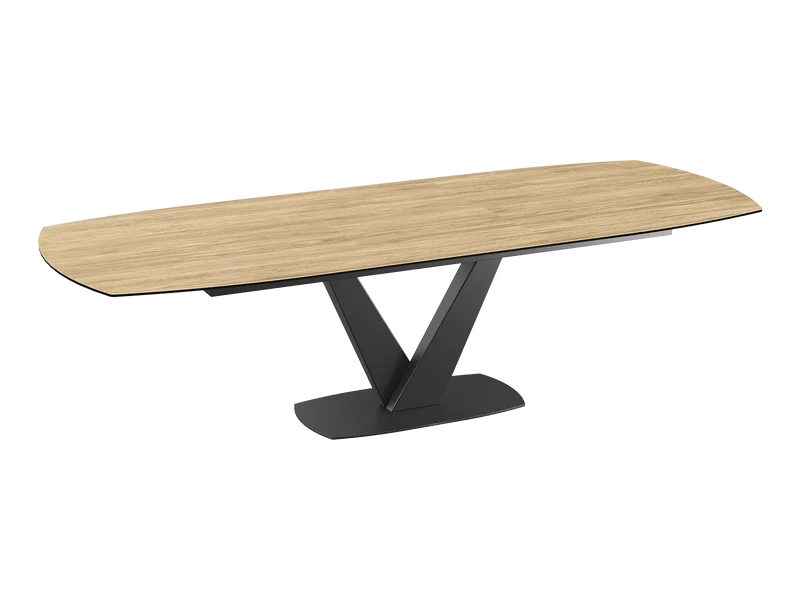 Esstisch Eiche hell Keramik-Tischplatte, Esstisch ausziehbare Tischplatte Eicheoptik, Tisch Keramik, Tisch ausziehbar Tischplatte Natureiche, Breite 200-260 cm