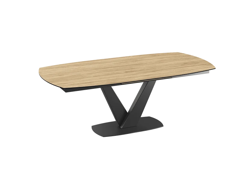 Esstisch Eiche hell Keramik-Tischplatte, Esstisch ausziehbare Tischplatte Eicheoptik, Tisch Keramik, Tisch ausziehbar Tischplatte Natureiche, Breite 200-260 cm