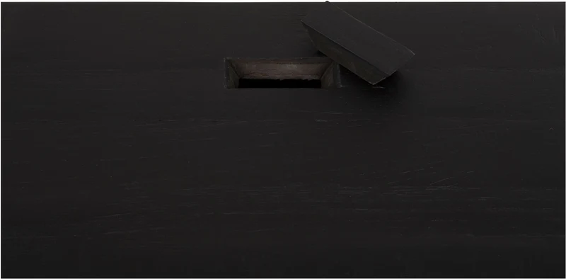 Hängeschrank TV Schrank schwarz Naturholz, Fernseheschrank Holz Naturholz, Breite 205 cm