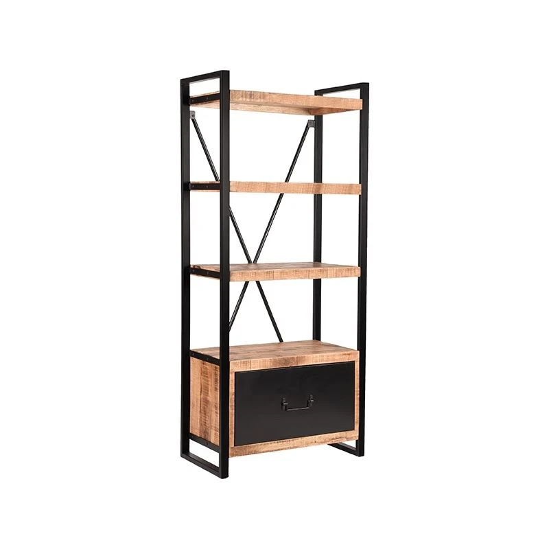 Bücherregal schwarz Holz, Regal schwarz, Regal Holz schwarz, Breite 80 cm