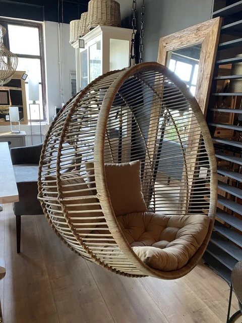 Hängesessel mit Kette, Rattan Hängesessel, Durchmesser 110 cm