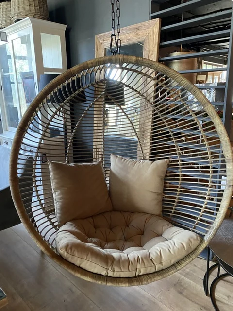 Hängesessel mit Kette, Rattan Hängesessel, Durchmesser 110 cm