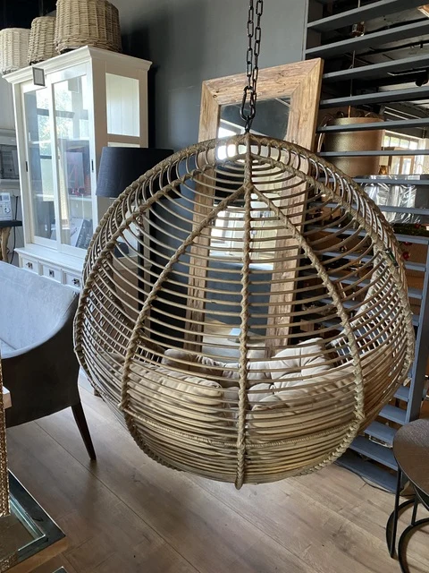 Hängesessel mit Kette, Rattan Hängesessel, Durchmesser 110 cm