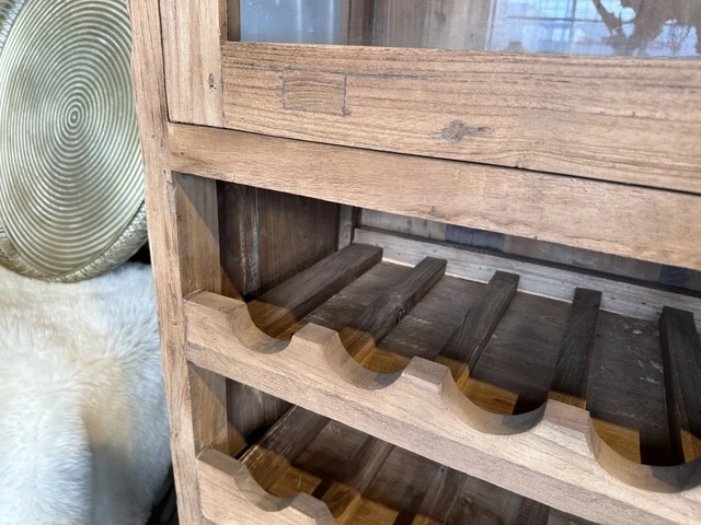 Vitrine Weinschrank Massivholz, Weinregal-Weinschrank, Breite 60 cm