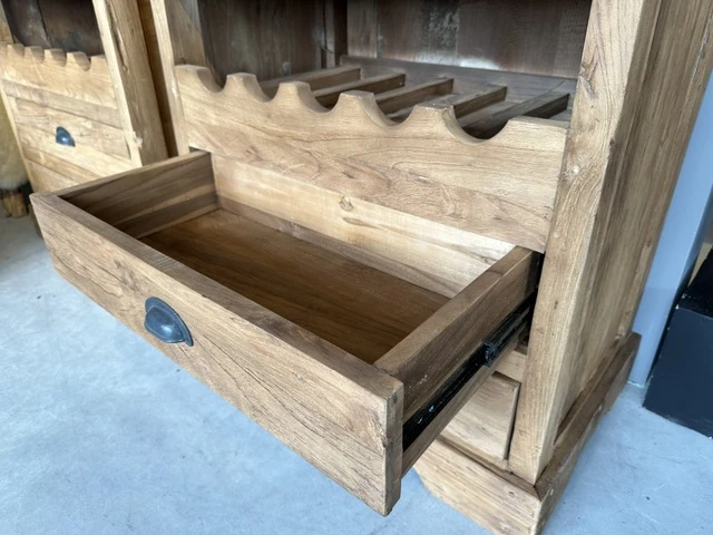 Vitrine Weinschrank Massivholz, Weinregal-Weinschrank, Breite 60 cm