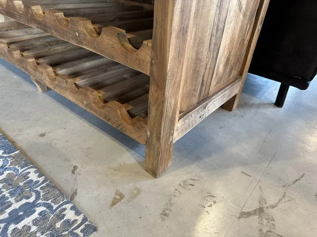 Vitrine Weinschrank Massivholz, Weinregal-Weinschrank, Breite 120 cm