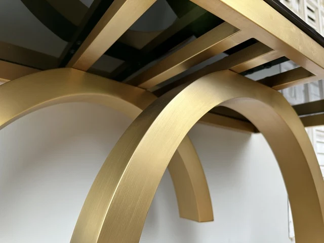 Konsole schwarz-Gold, Wandtisch Gold Glas, Breite 120 cm