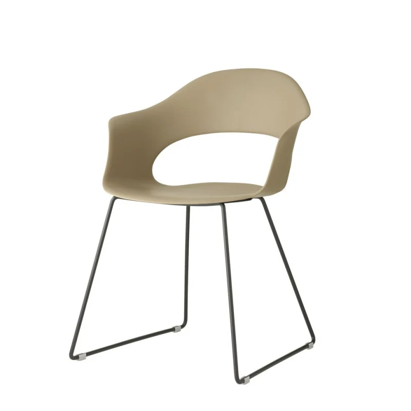Gartenstuhl taupe, Stuhl taupe Kufen Stuhlbeine