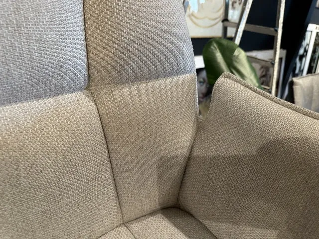 Stuhl beige, Stuhl gepolstert grau