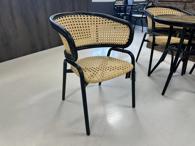 Stuhl schwarz outdoor Stuhl, Bistro-Stuhl Rattan, Garten Stuhl Rattan-schwarz
