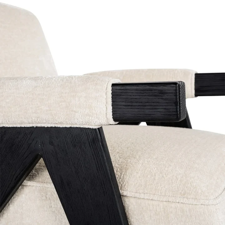 Sessel schwarz-weiß, Sessel weiß mit Lehne Sesselbeine schwarz