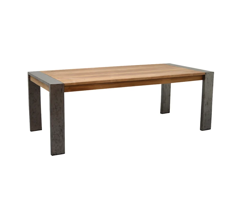 Esstisch Massivholz, Tisch Metall-Tischbeine, Länge 200 cm