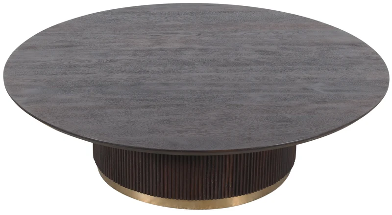Couchtisch braun rund, Couchtisch rund braun, Couchtisch braun-Gold, Durchmesser 150 cm