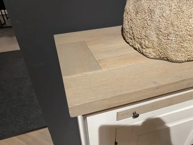 Sideboard Eiche, Anrichte weiß, Weinregal weiß Eiche, Breite 104 cm
