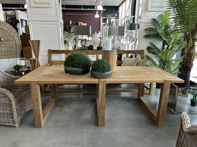 Gartentisch Massivholz, Tisch Teak-Holz, Gartentisch Teak, Breite 200 cm