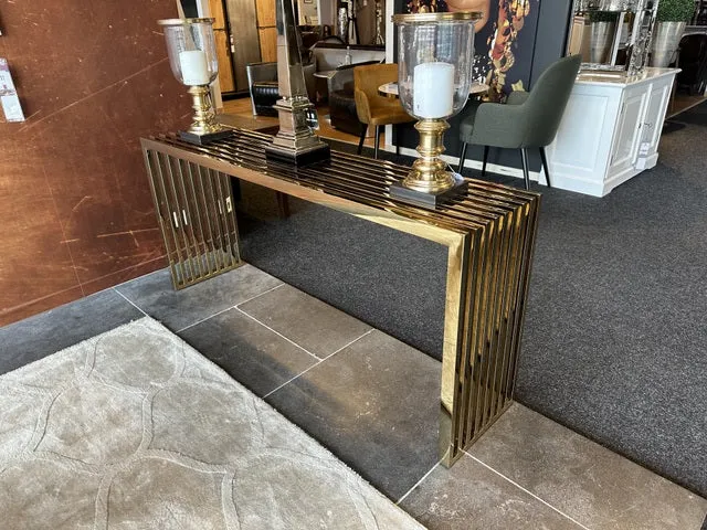 Metall Konsole Gold, Konsole Metall Gold, Wandtisch Gold Metall, Breite 160 cm