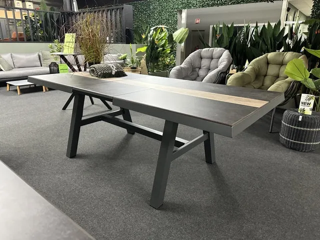 Gartentisch ausziehbar anthrazit, Esstisch anthrazit-grau, Gartentisch anthrazit, Länge 243-303 cm