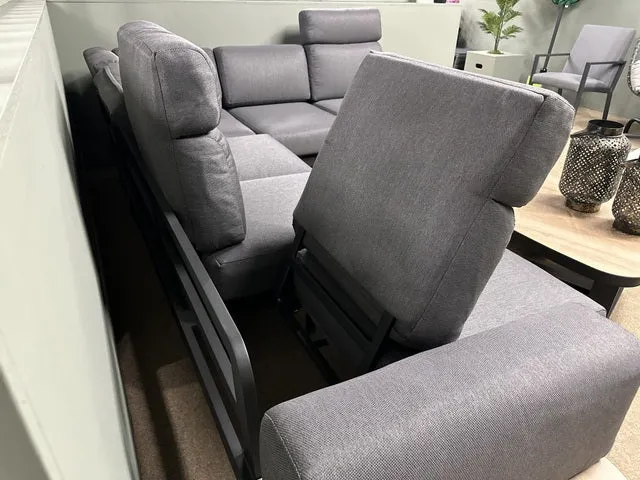 Set 3 teiliges Loungeset anthrazit, Garten-Loungesofa anthrazit