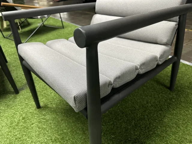 Gartensitzgruppe anthrazit, Set 4 teiliges Loungeset anthrazit