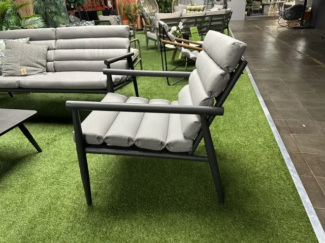 Gartensitzgruppe anthrazit, Set 4 teiliges Loungeset anthrazit