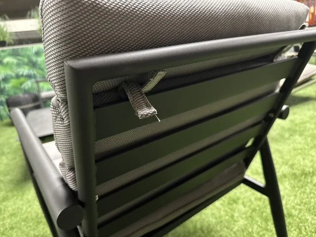 Gartensitzgruppe anthrazit, Set 4 teiliges Loungeset anthrazit