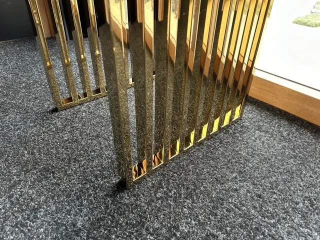 Metall Säule Gold, Dekosäule Metall Gold, Pflanzensäule Gold Metall, Höhe 120 cm