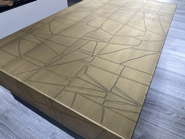 Couchtisch schwarz-Gold, Tisch Gold-schwarz, Breite 120 cm