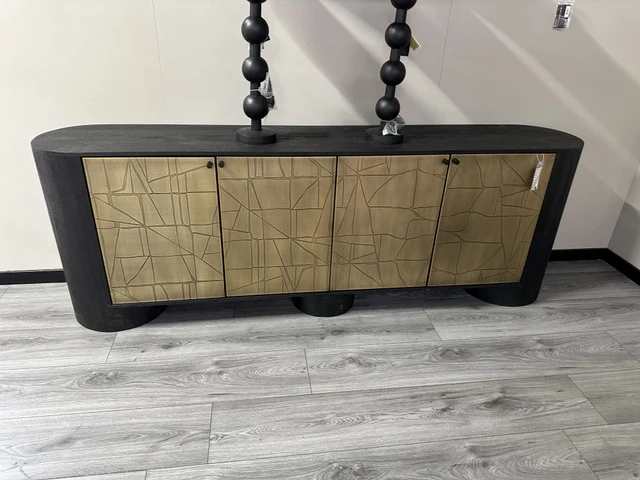 Couchtisch schwarz-Gold, Tisch Gold-schwarz, Breite 120 cm