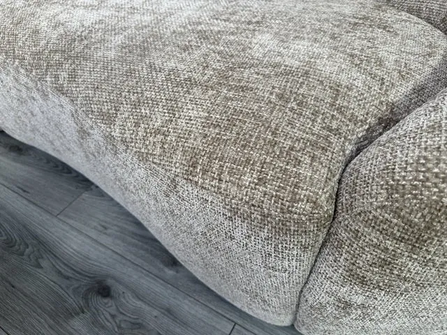 Rundes Sofa beige, Ecksofa abgerundet, Sofa L-Form, Breite 192-357 cm