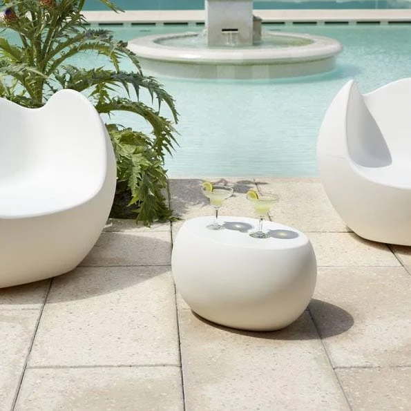 Beistelltisch taupe-grau Kunststoff, Garten-Beistelltisch grau Kunststoff, Outdoor Beistelltisch grau