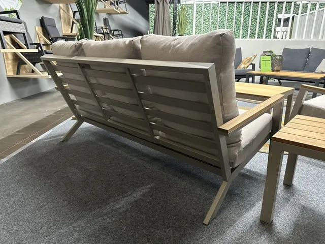 Gartensitzgruppe beige, Set 5 teiliges Loungeset beige