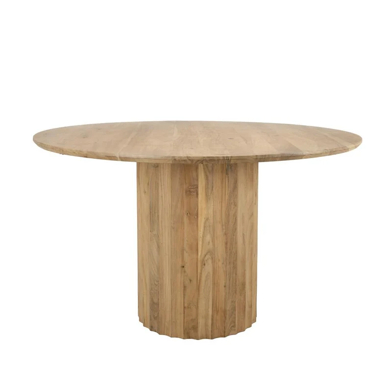 Esstisch Naturholzfarbe rund, Tisch rund Naturholz runder Tisch Tischplatte Massivholz, Durchmesser 130 cm
