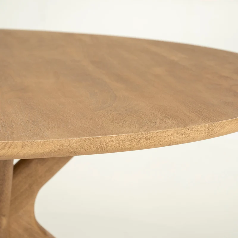 Esstisch Naturholz-braun rund, Tisch rund braun Massivholz, runder Tisch Tischplatte Massivholz, Durchmesser 150 cm