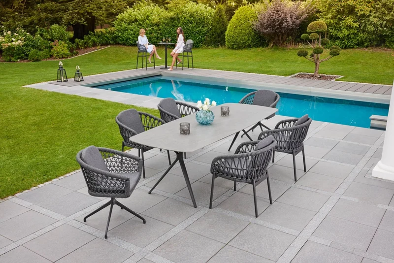 Gartentisch grau, Esstisch grau, Outdoortisch grau, Länge 240 cm
