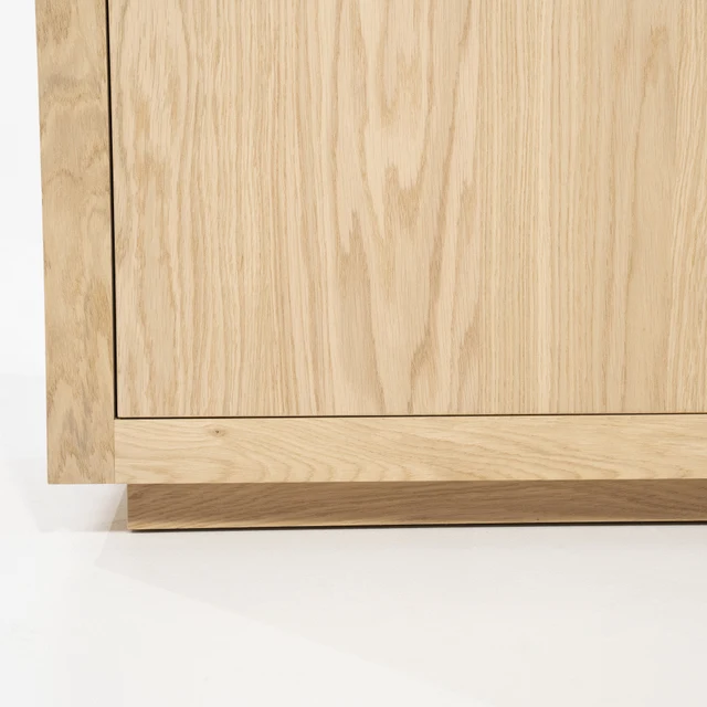 Schrank modern Farbe Naturholz, Schrank Naturholz mit drei Türen und zwei Schubladen, Wohnzimmerschrank Naturholz, Breite 150 cm