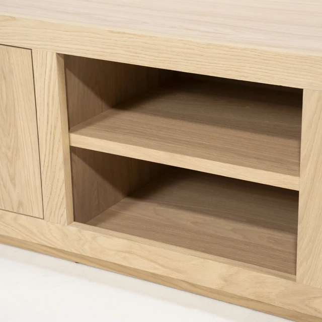 TV Schrank modern Farbe Naturholz, Schrank Naturholz mit zwei Türen, Fernsehschrank Naturholz, Breite 160 cm