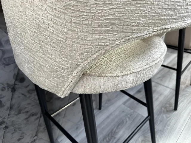 Barstuhl beige-schwarz, Barhocker creme-beige, Sitzhöhe 76 cm