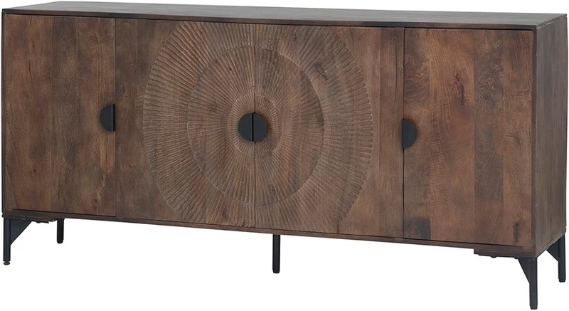 Schrank braun, Wohnzimmerschrank braun-schwarz, Kleiderschrank Naturbraun, Breite 100 cm