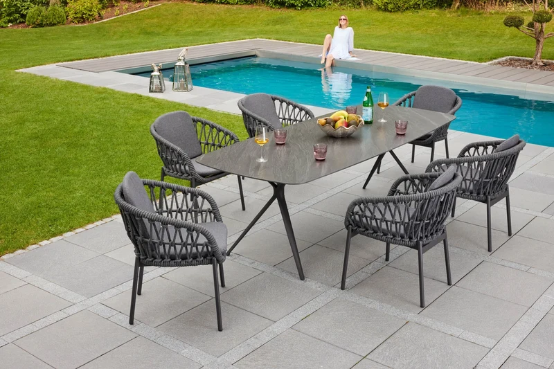 Gartentisch anthrazit, Esstisch anthrazit, Outdoortisch anthrazit, Länge 240 cm
