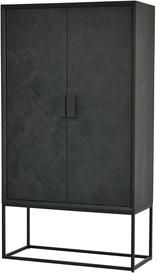 Schrank schwarz, Wohnzimmerschrank schwarz, Kleiderschrank schwarz, Breite 100 cm